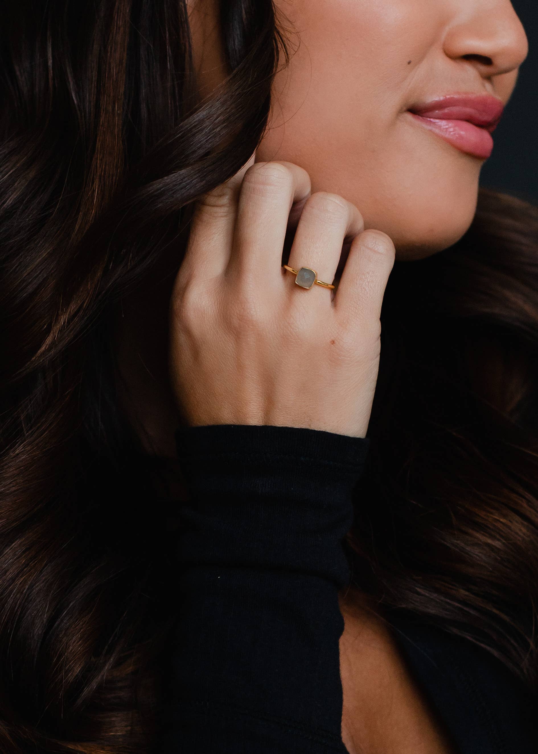 Taupe Square Ring
