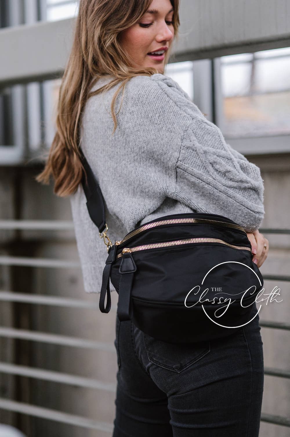 Black Farah Fanny Pack Shoulder Sling Bag