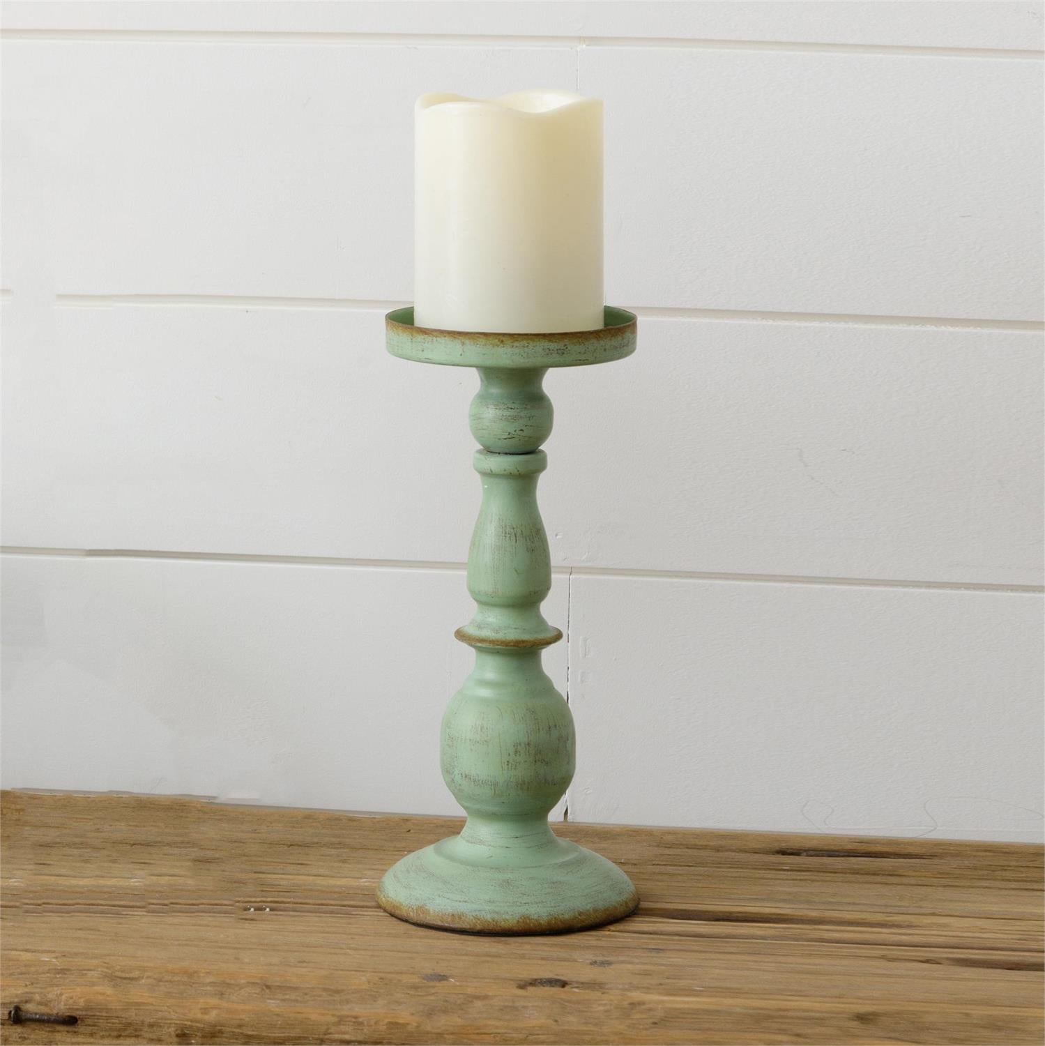 Verde Green Pillar Candle Holder