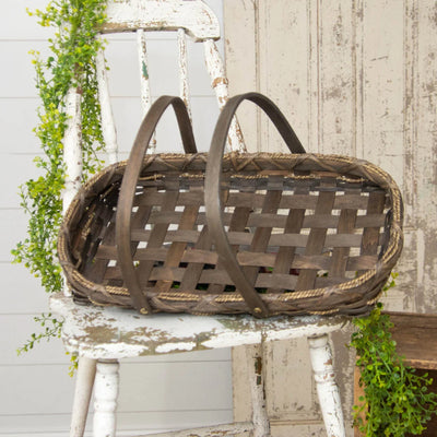 Weave Basket With Folding Handles