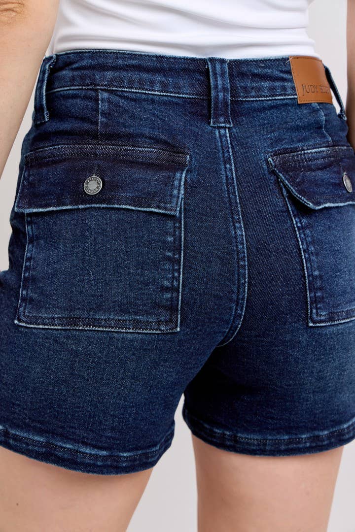 Becky Back Flap High Waisted Judy Blue Shorts