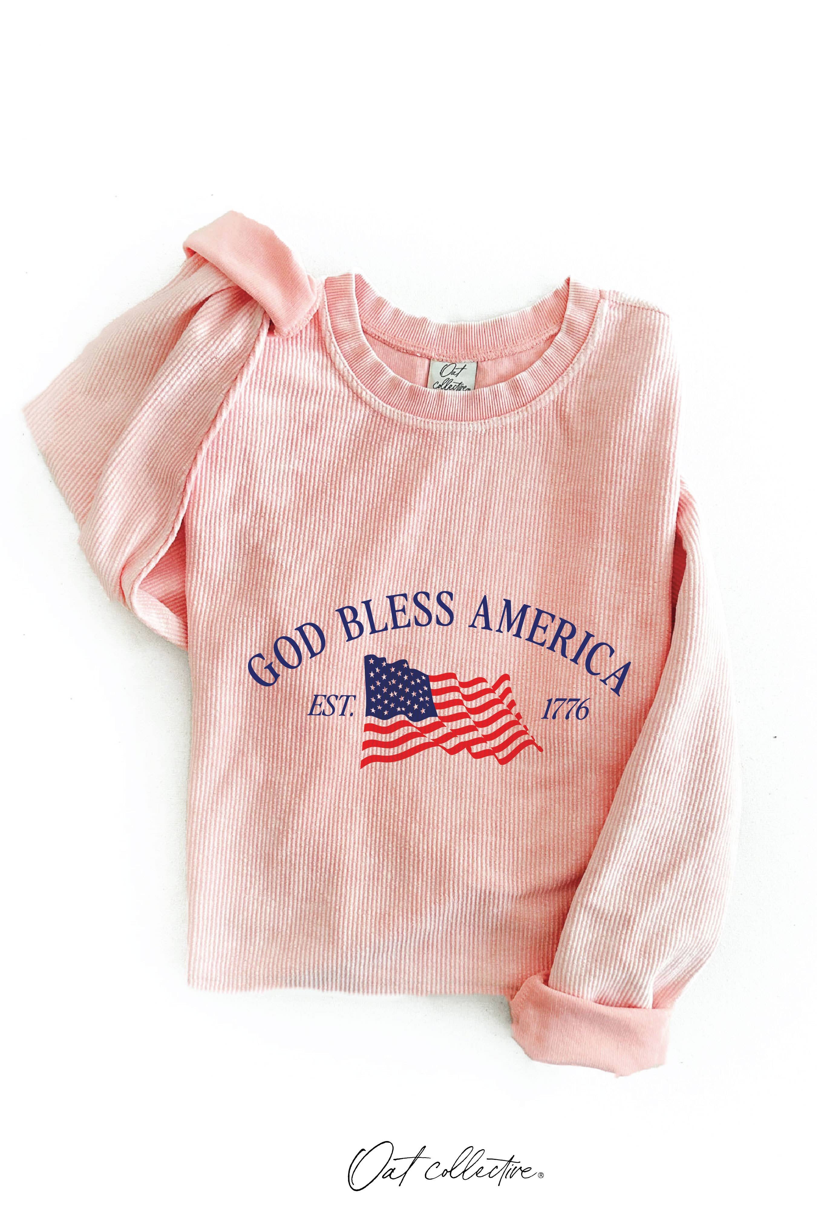 Vintage Vanilla God Bless America Est 1776 Pullover