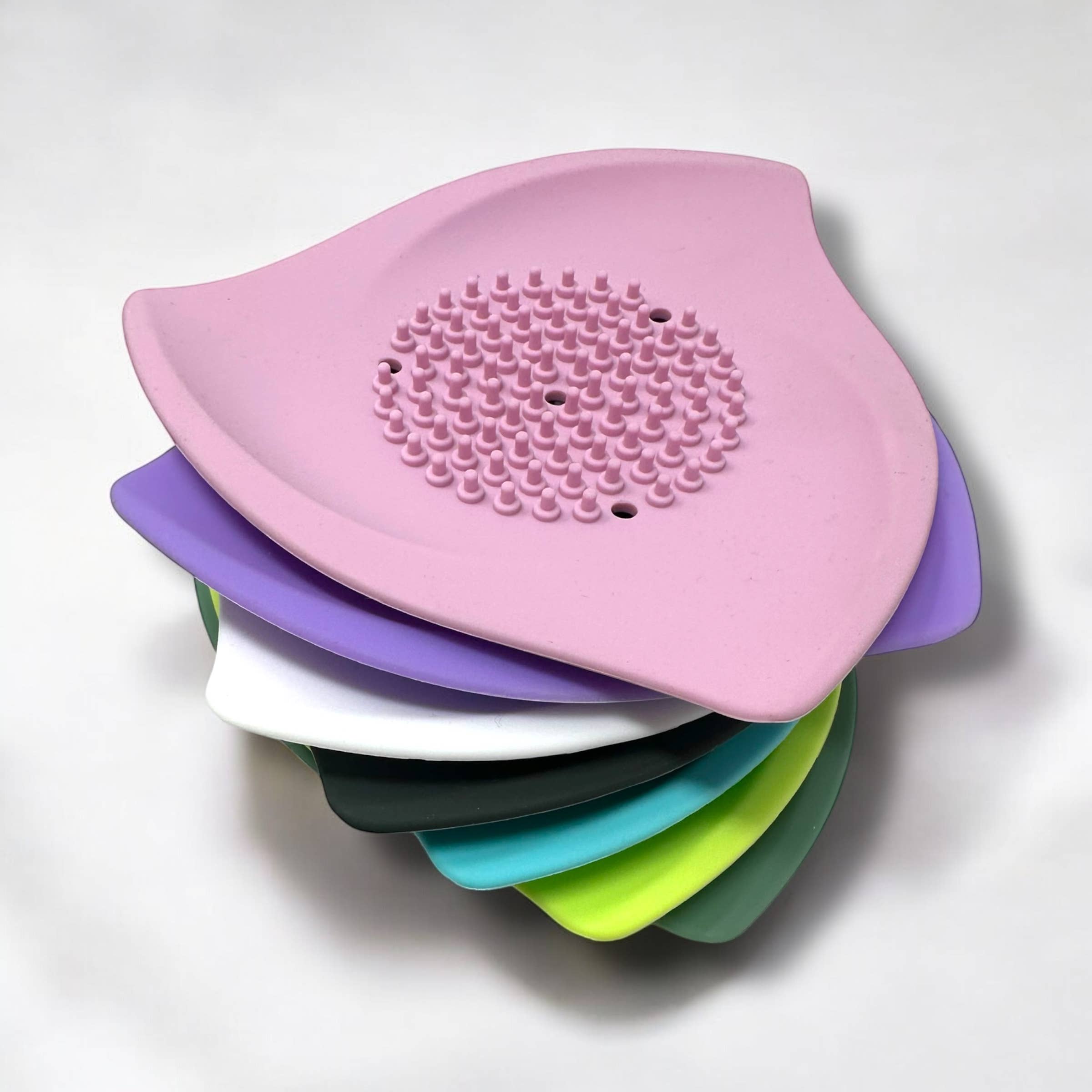 Shower Steamer Tray - Silicone Soap Tray: Mint blue