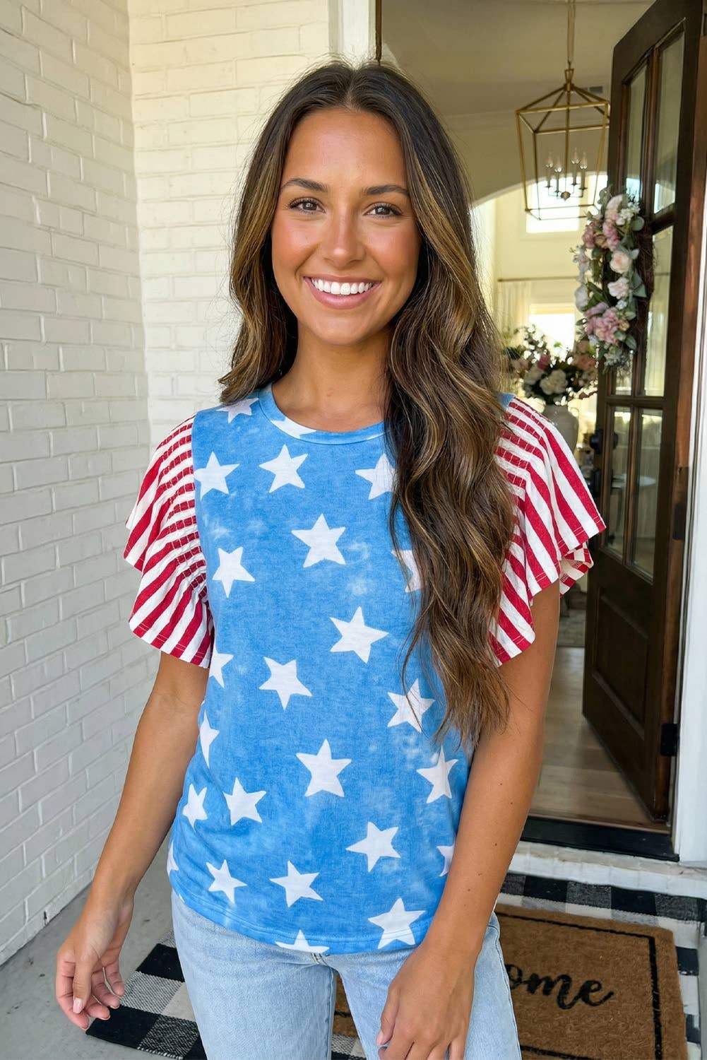 Vintage Star Striped Independence Day Tank