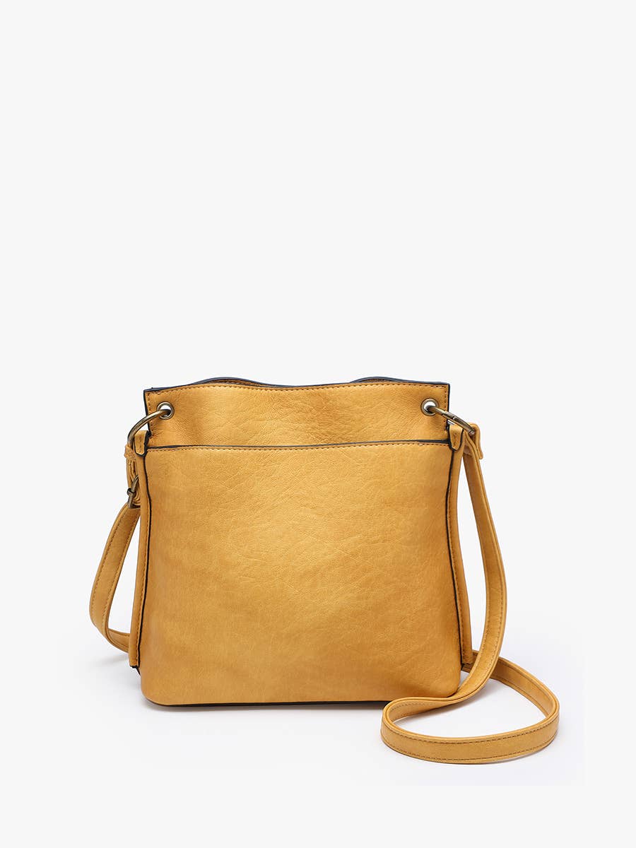 Sutton Distressed 3 Compartment Crossbody Satchel