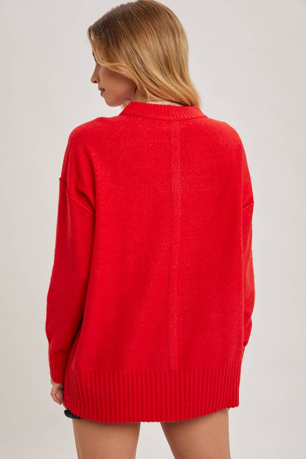 Red Crewneck Pullover Sweater