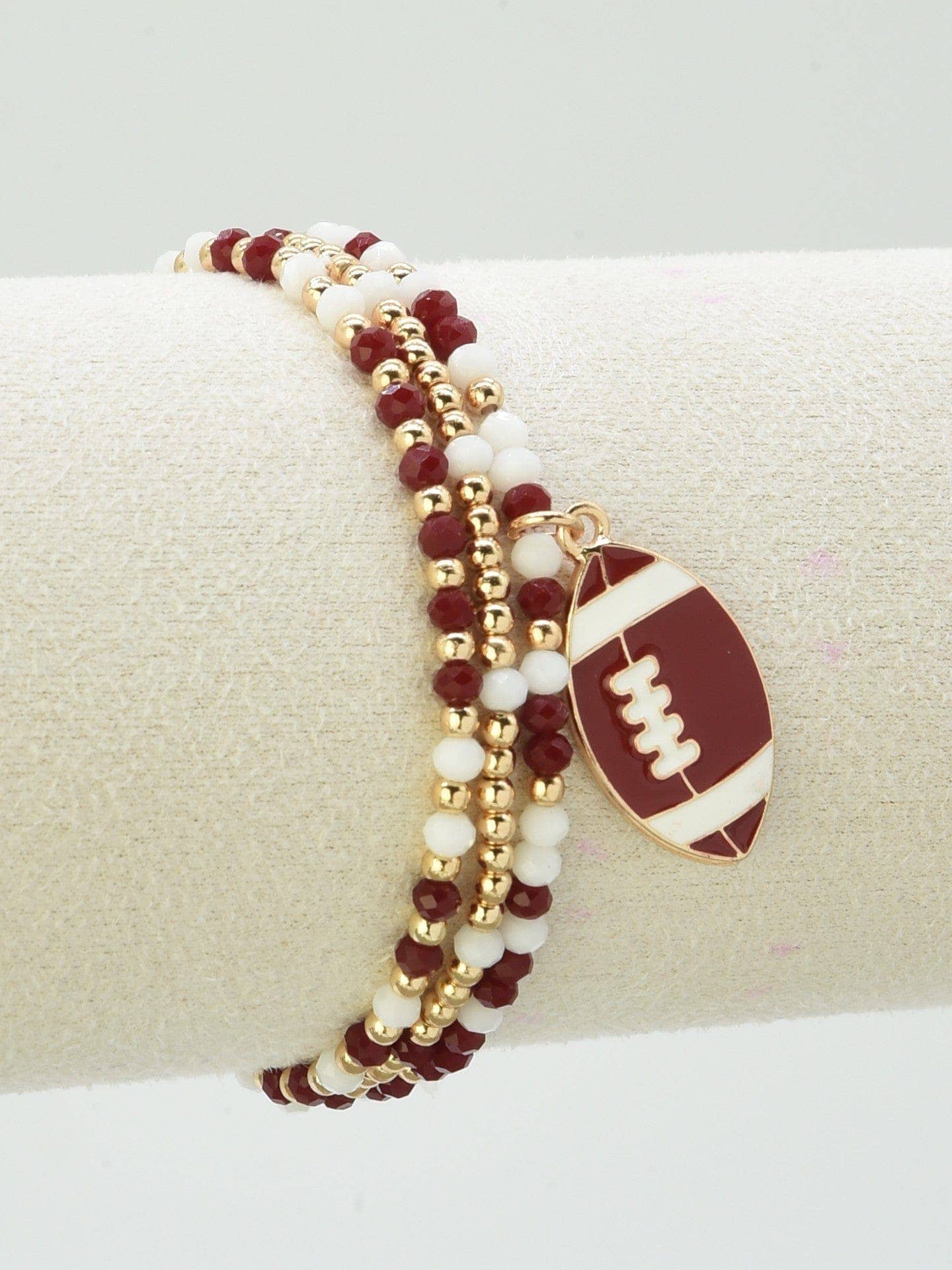 Multi Strand Football Charm Bracelet