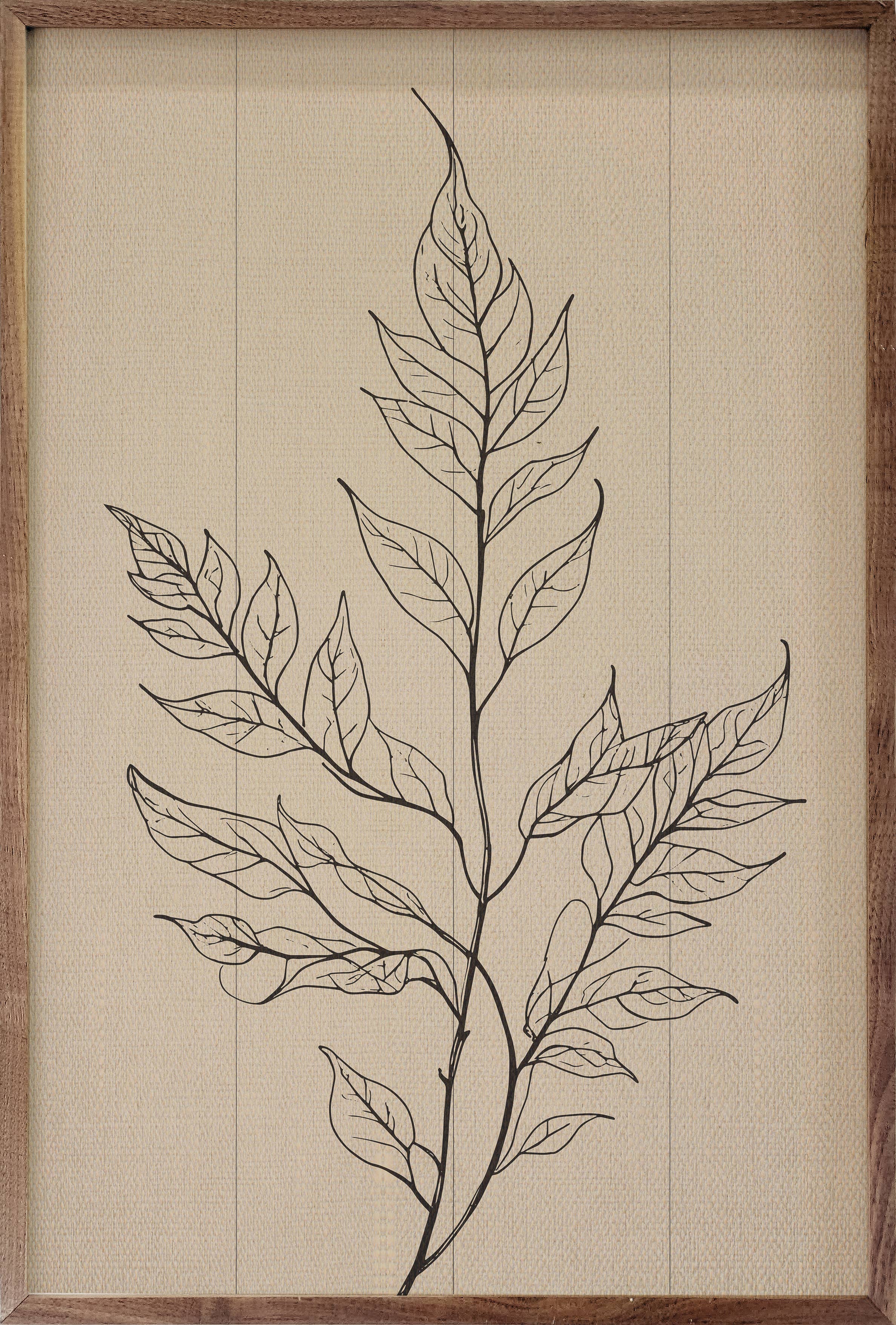 Single Branch With Full Leaves Print