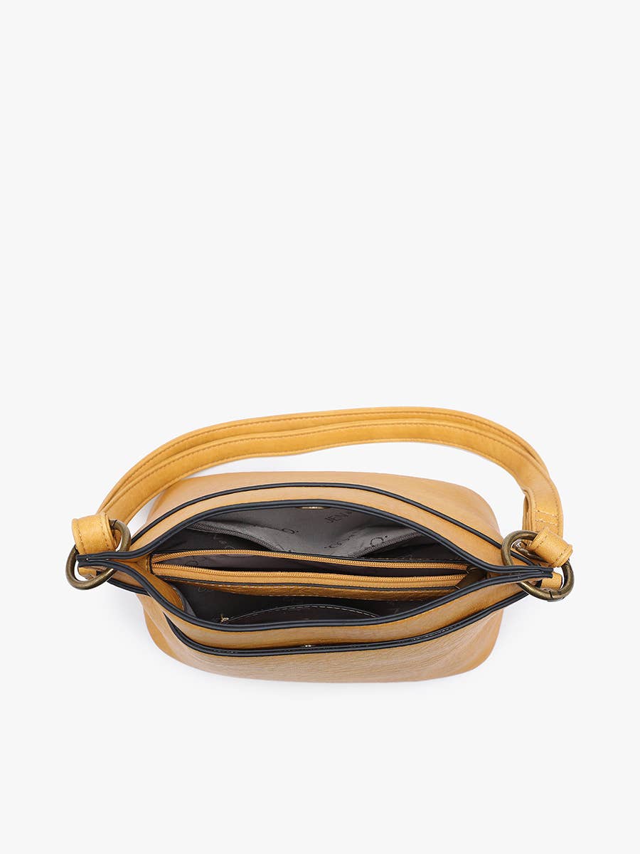 Sutton Distressed 3 Compartment Crossbody Satchel