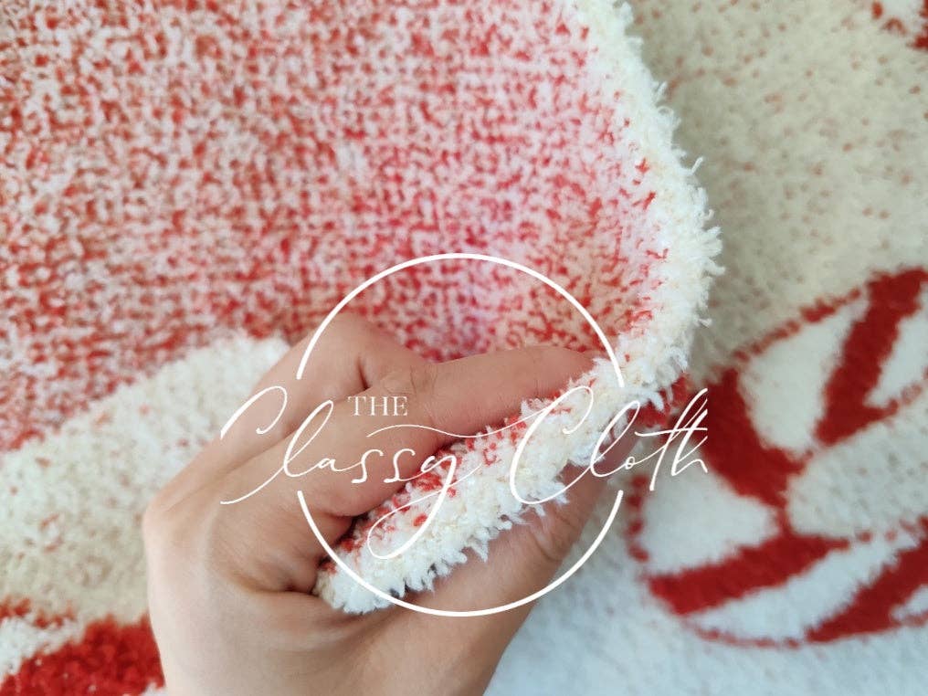 Christmas Luxe Blanket- Candy Cane RTS