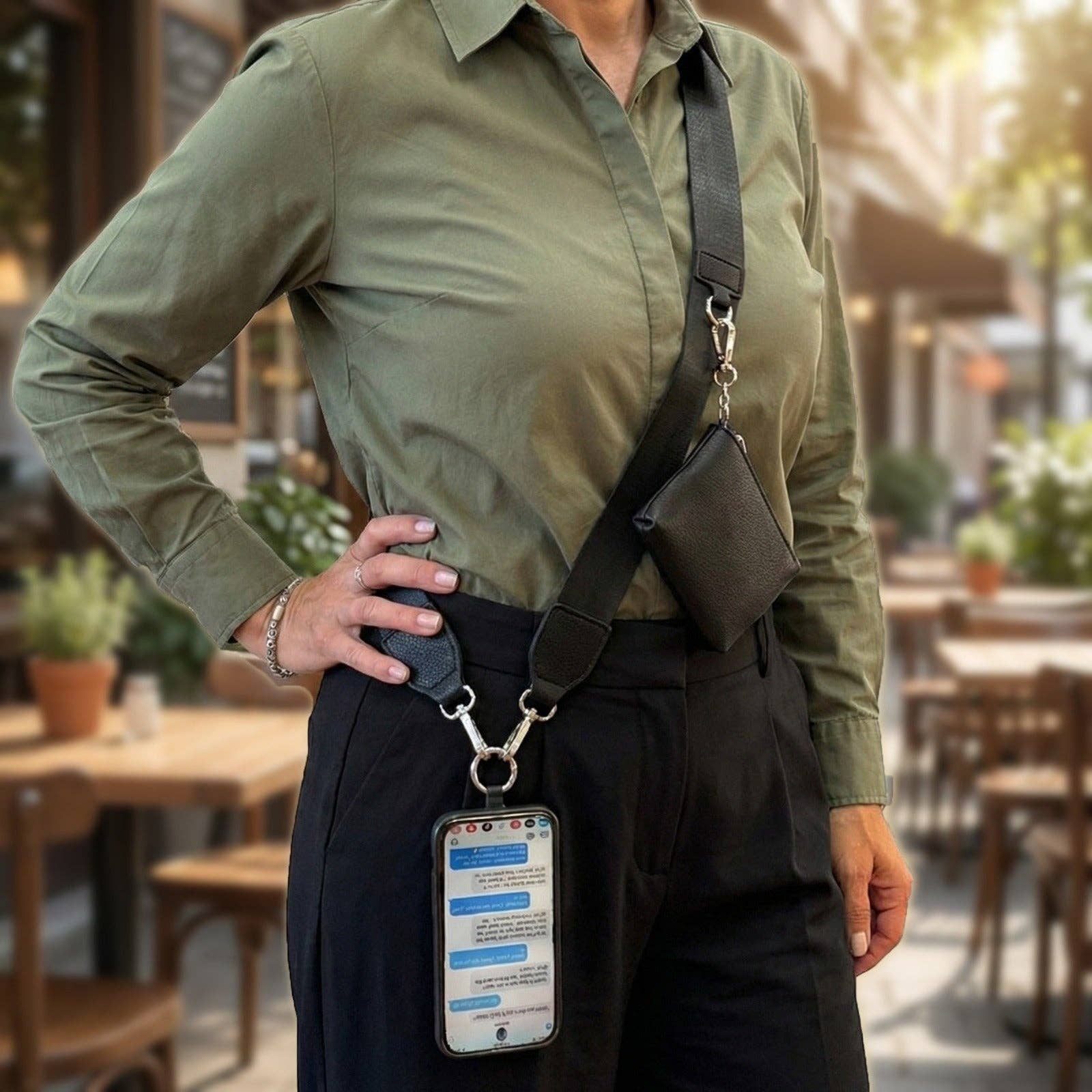Clip & Go Strap w/RFID Pouch Solid: Brown