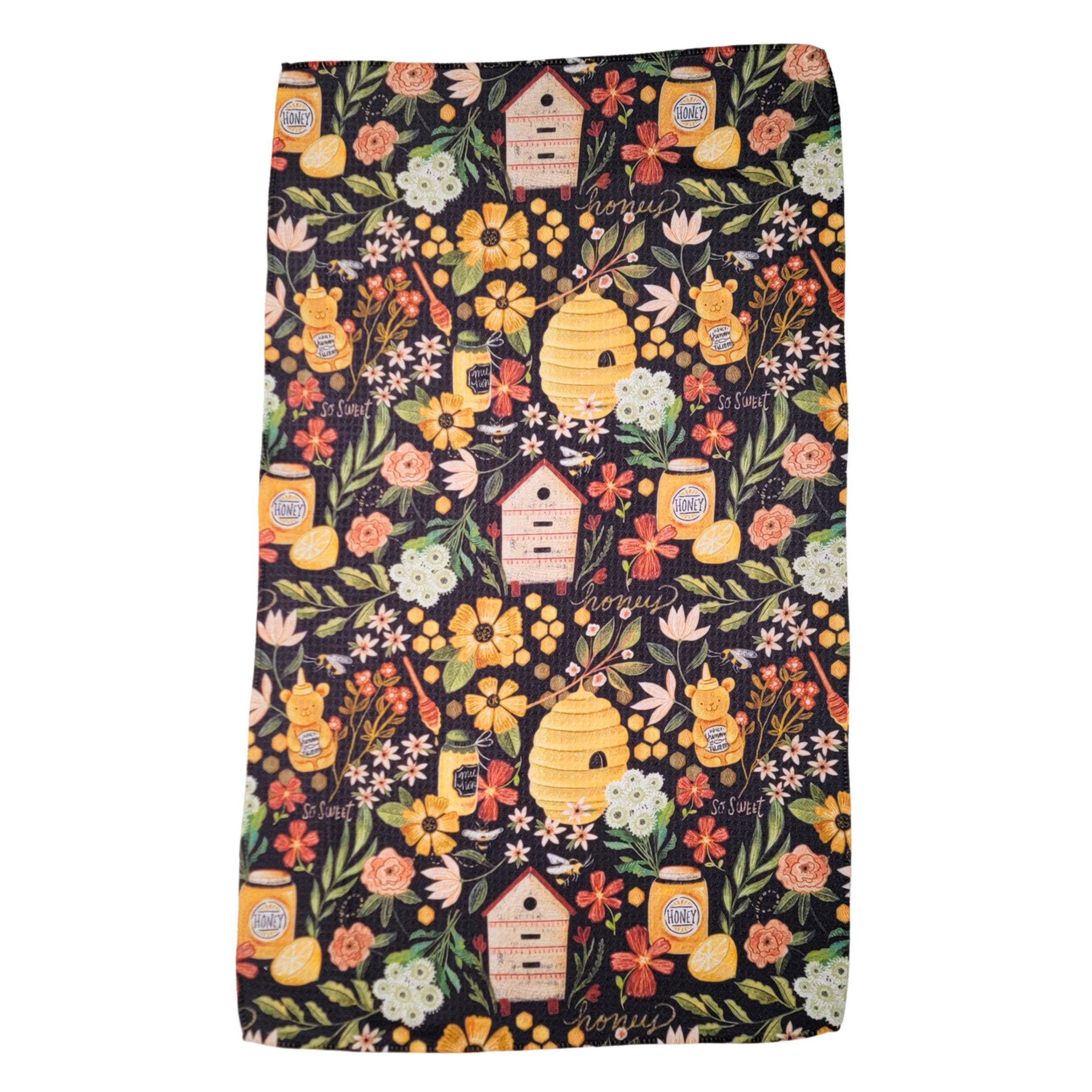 Honey Bee Farmhouse Kitchen Waffle Towel