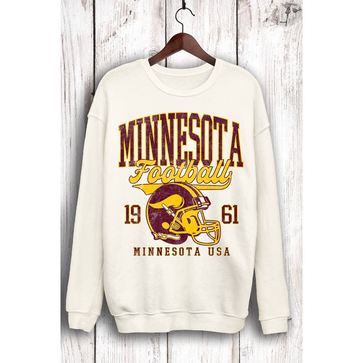 MINNESOTA FOOTBALL MINERAL SWEATSHIRTS: Mineral Mustard / S-M-L-XL(1-2-2-1)