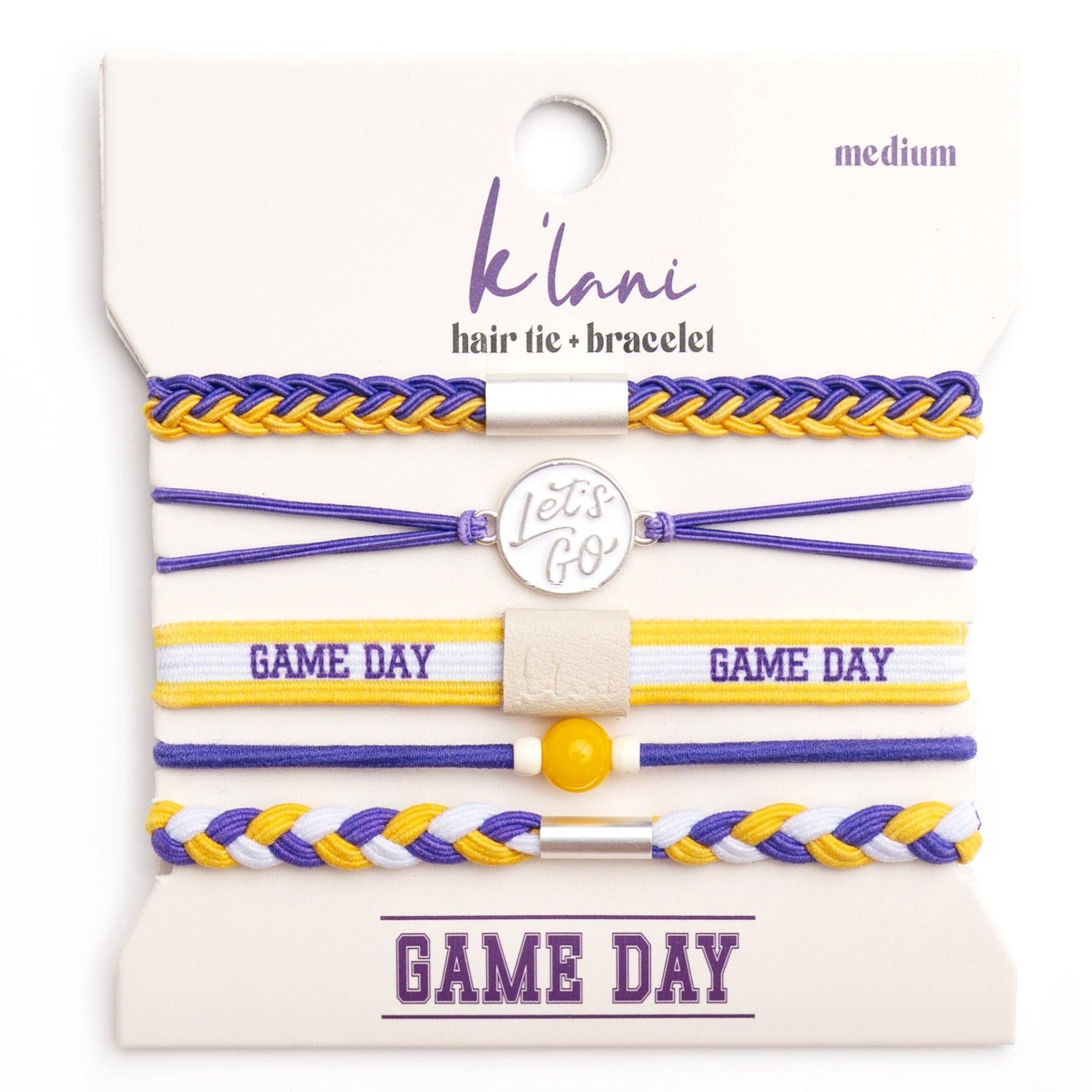 MN Game Day Purple & Yellow Hair Tie Bracelets