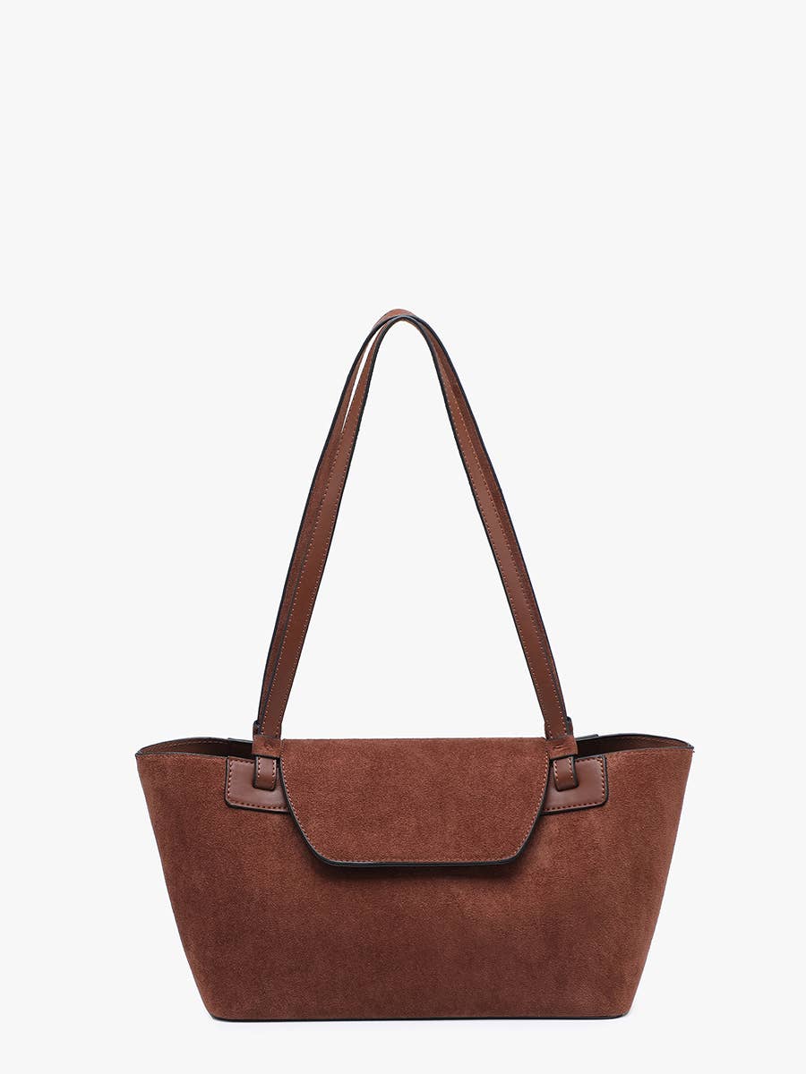 Reese Faux Suede Shoulder Bag w/ Inner Bag