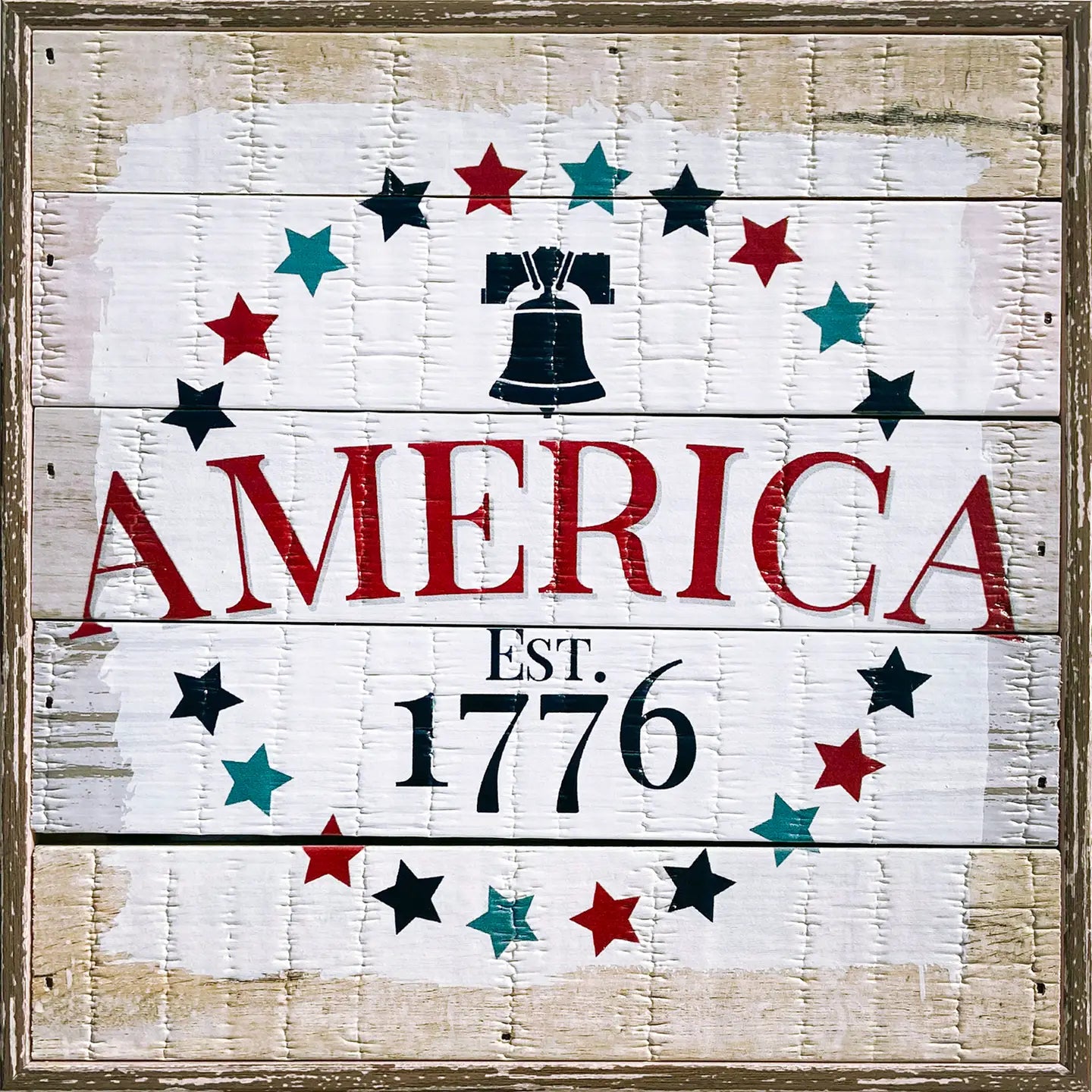 America Est 1776 Box Sign