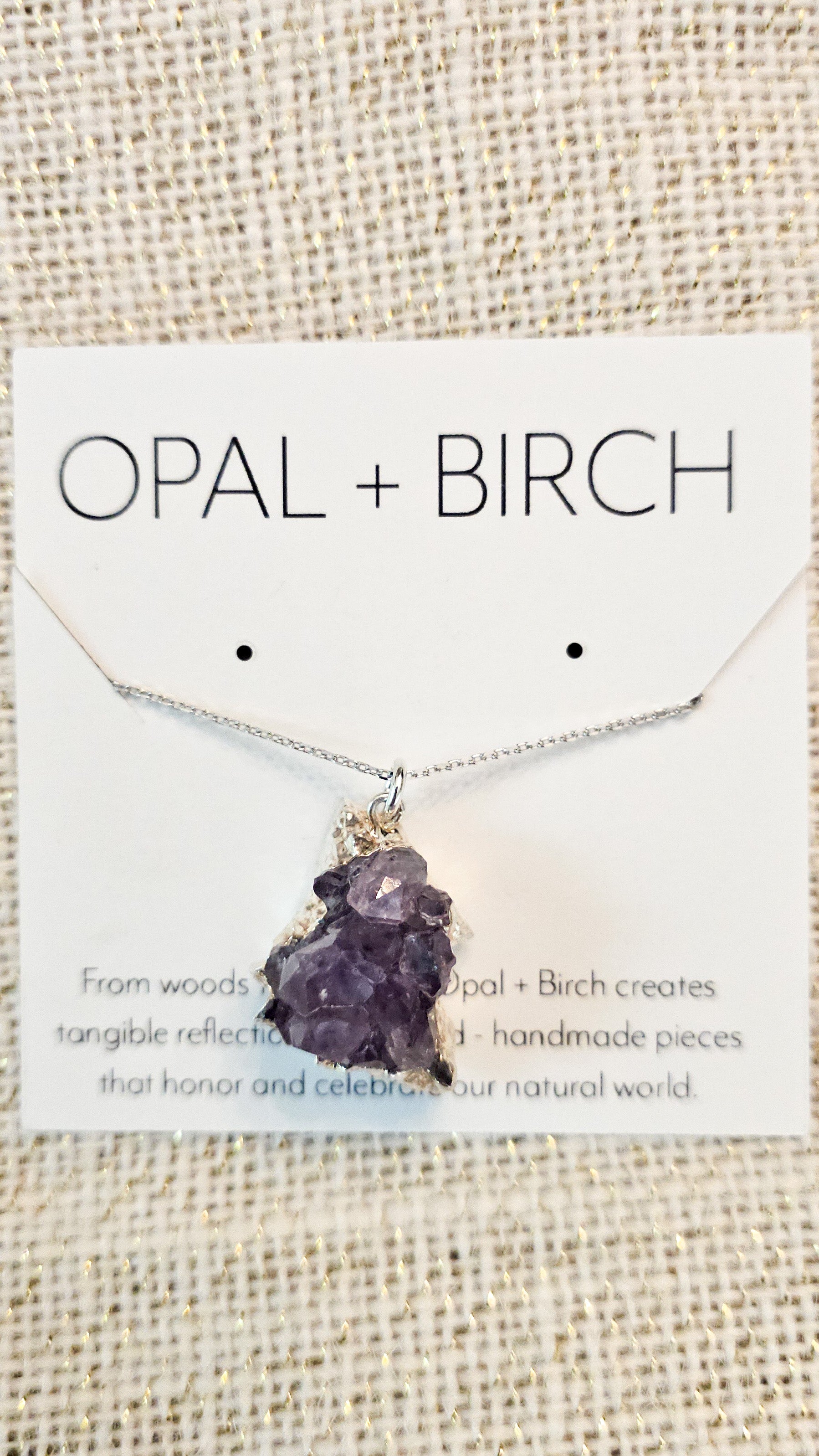 Amethyst Crystal Sterling Silver Necklace