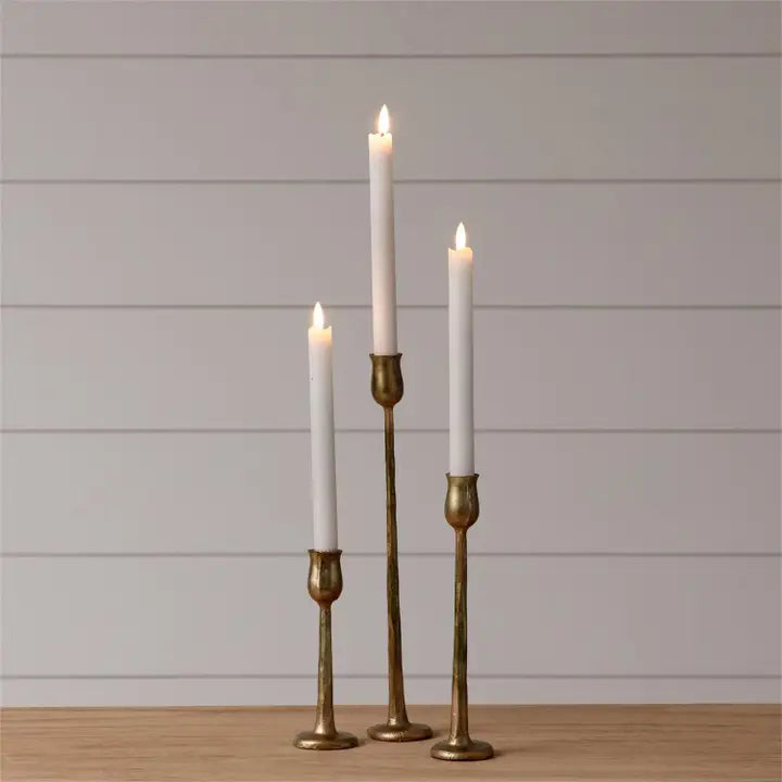 Antique Gold Iron Candlesticks