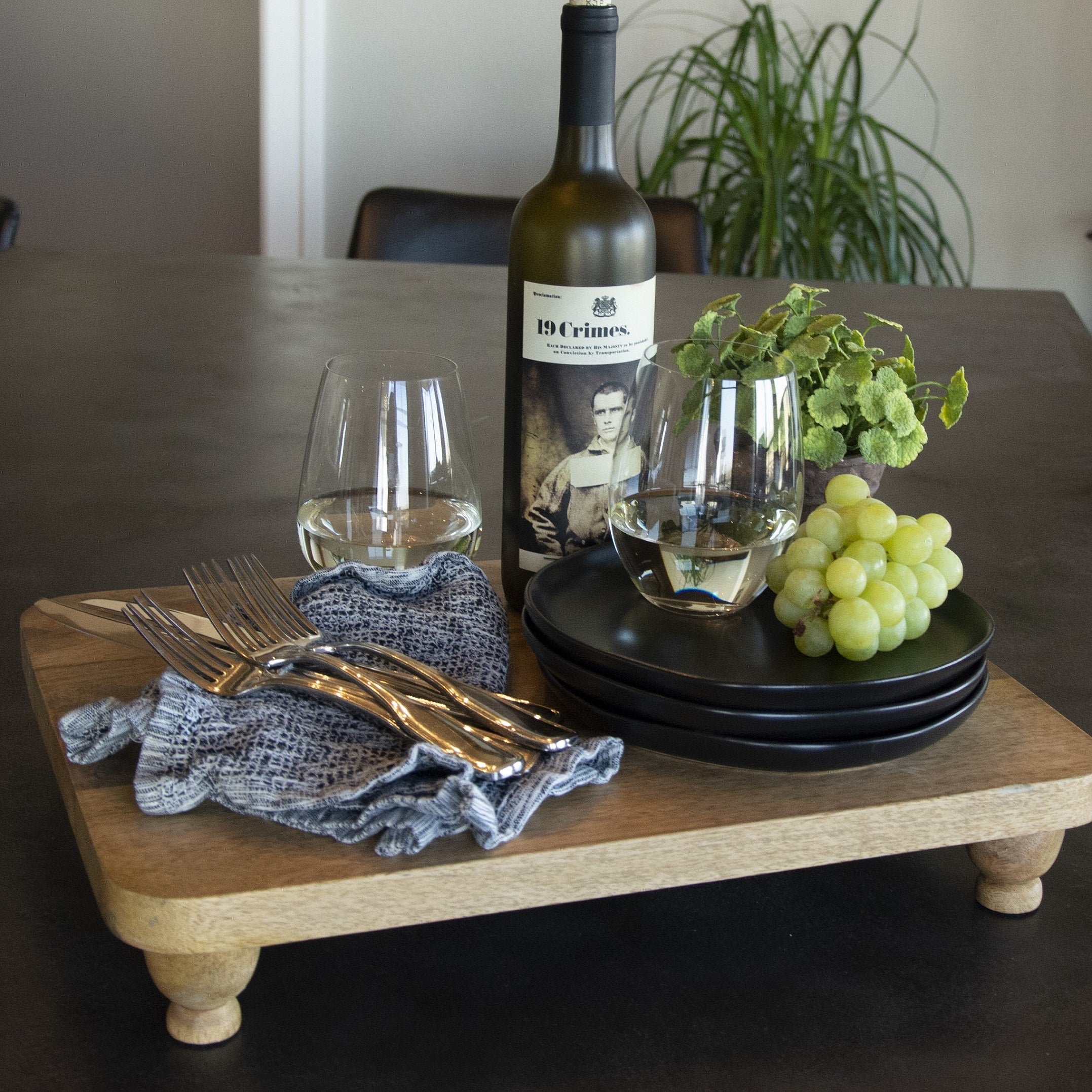 Artisan Wood Footed Serving Board