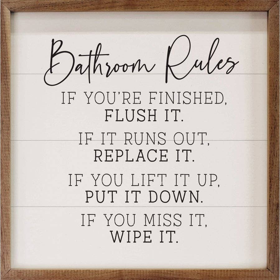 Bathroom Rules Sign