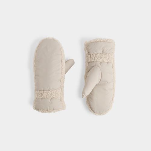 Beige Sherpa Puff Mitten