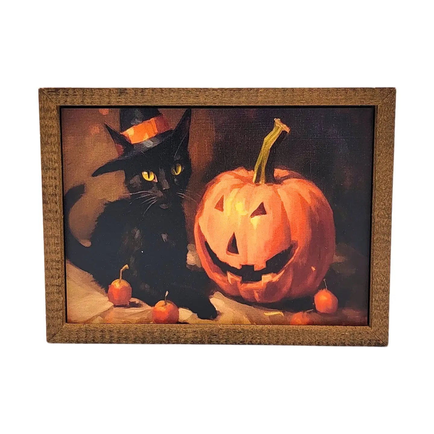 Black Cat & Jake-O-Lantern Halloween Night