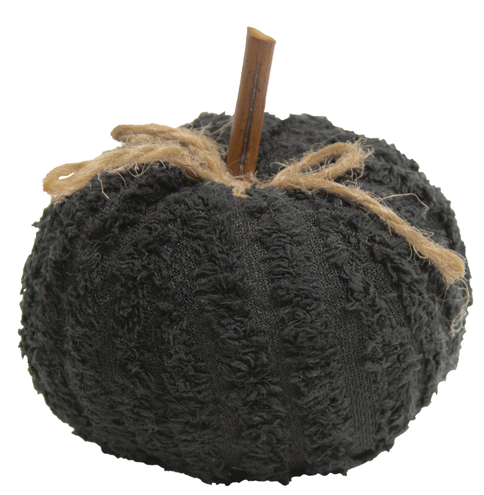 Black Chenille Stuffed Pumpkin 3