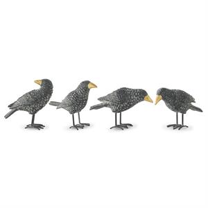 Black Resin Crows w/Gold Beak