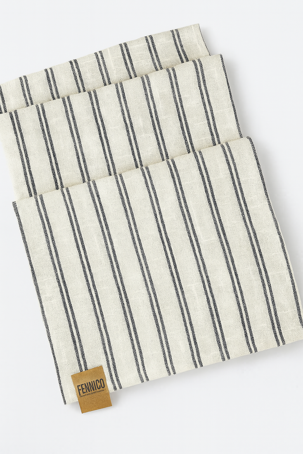 Black Striped Linen-Poly Table Runner