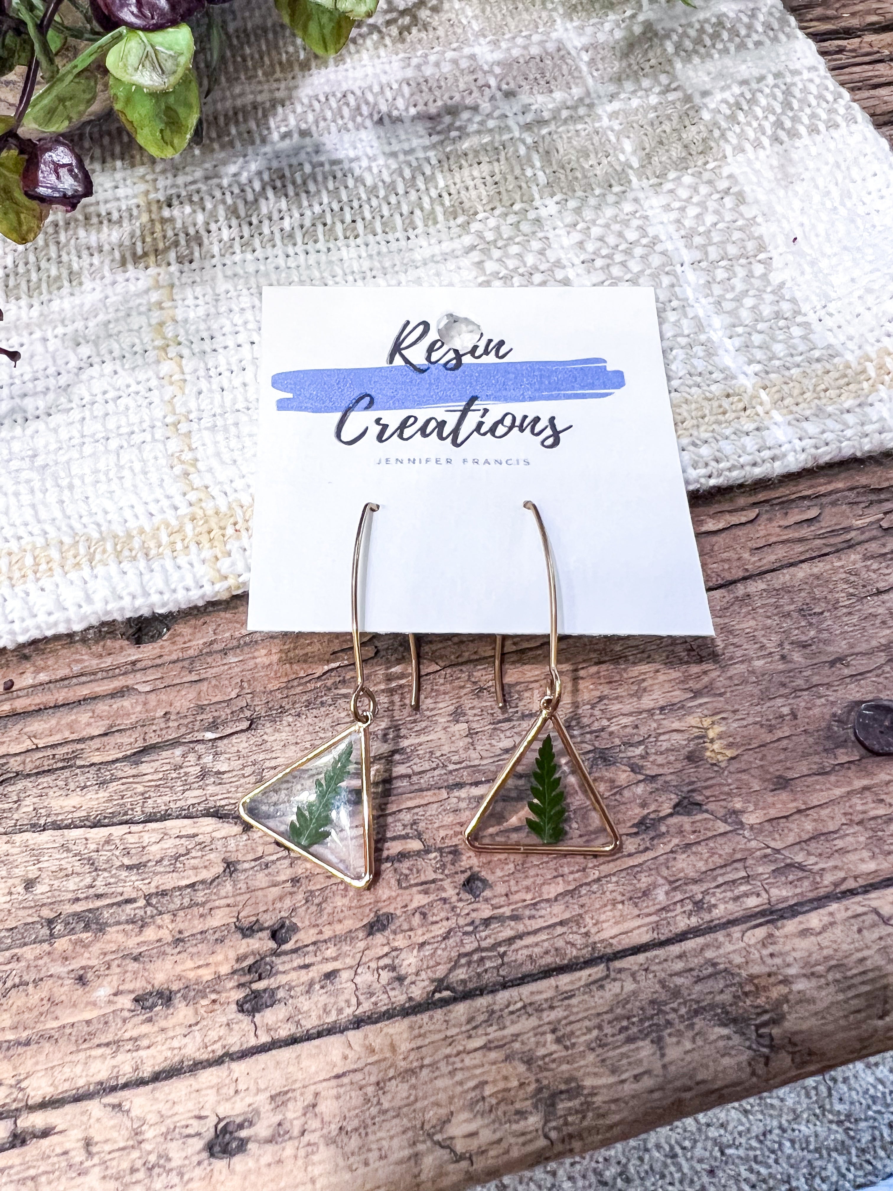 Boho Triangle Resin Earrings