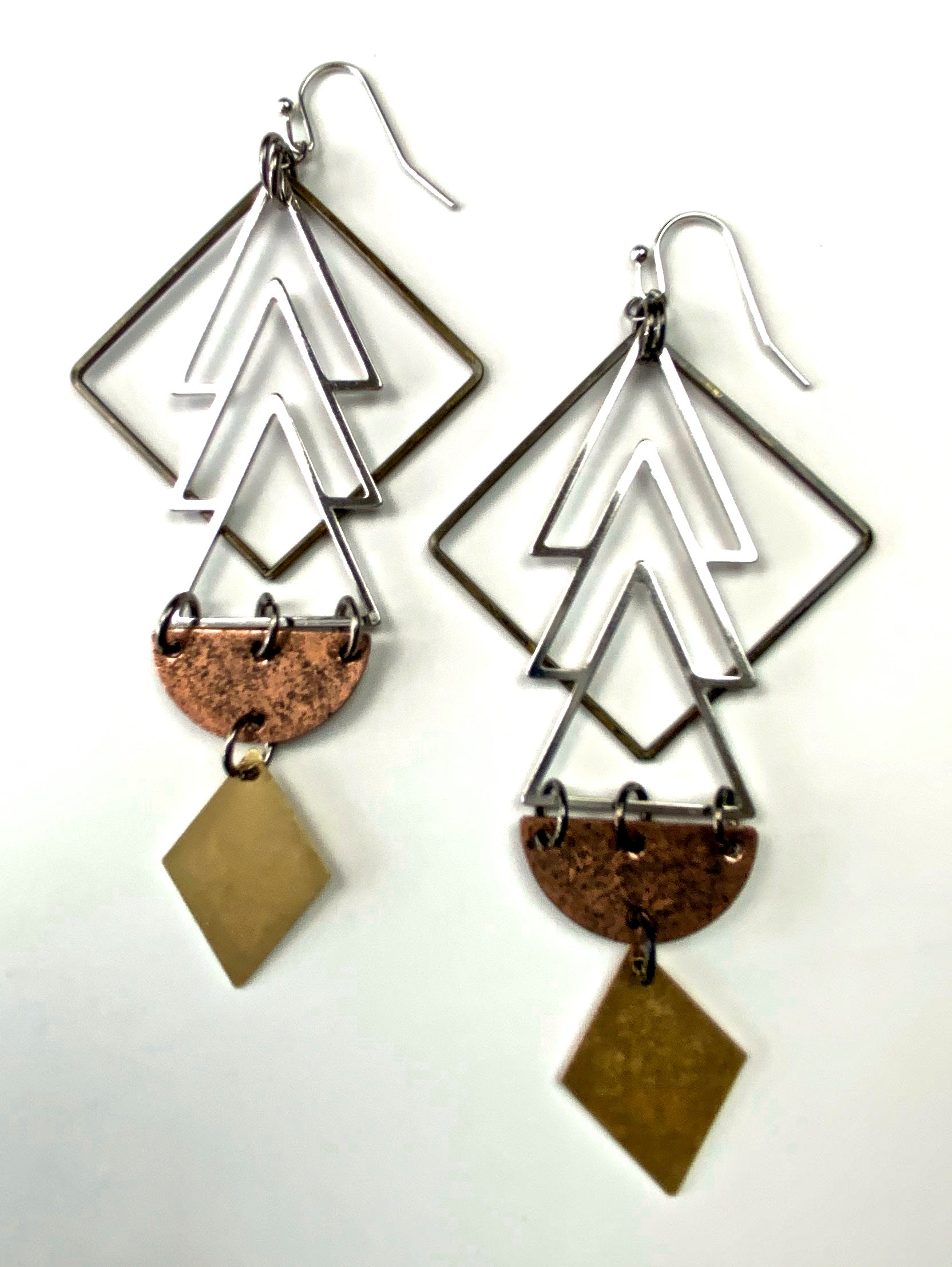 Geo Pyramid Dangle Earrings