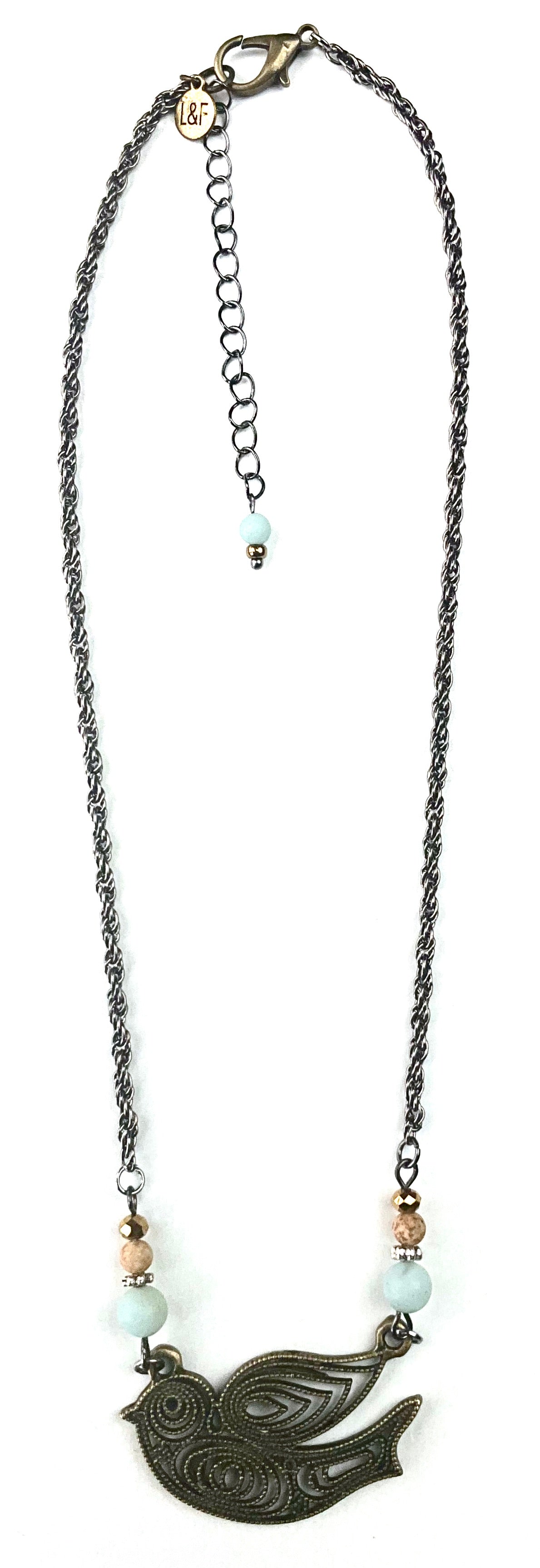 Simple Swirl Bird Necklace
