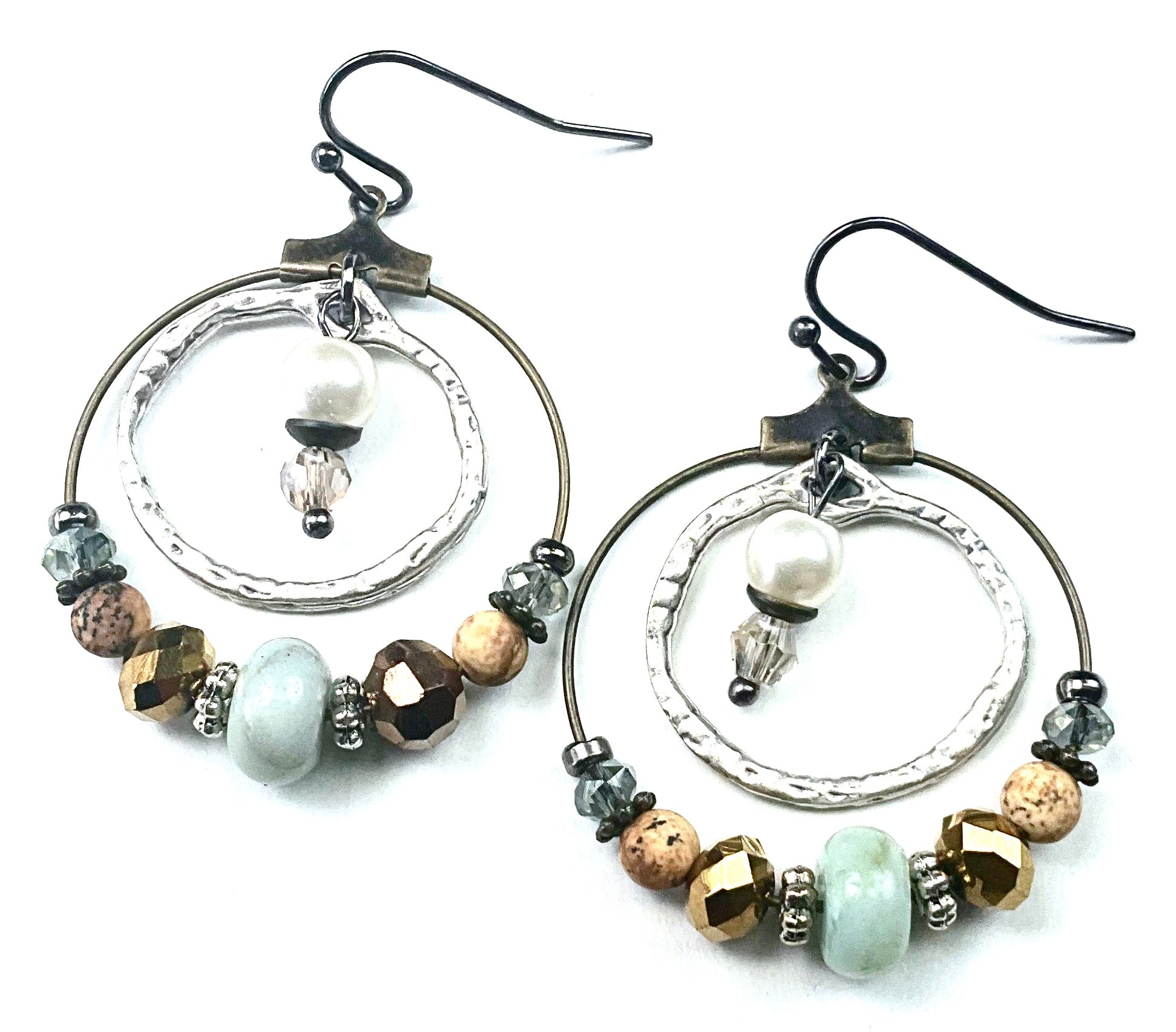 Beaded Hoop & Ring Earrings