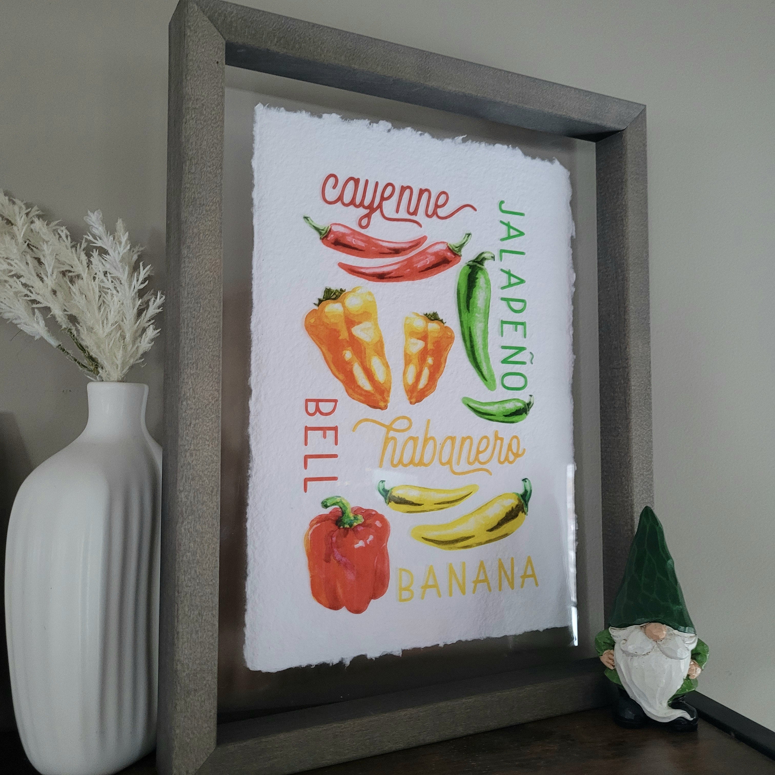 Chili Peppers Floating Art