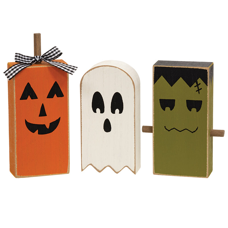 Chunky Wooden Halloween Friend Sitters