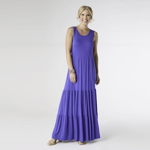 CoCo Carmen Dress Janie Cobalt Blue Solid Tiered Maxi Dress