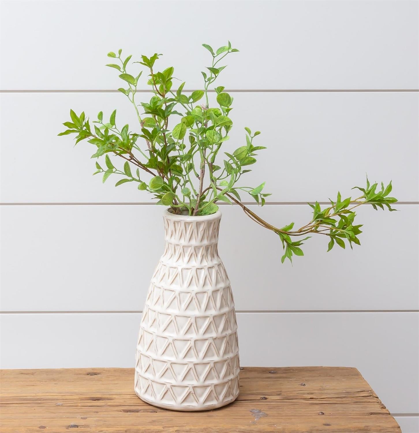 Cream Reactive Glaze Vase