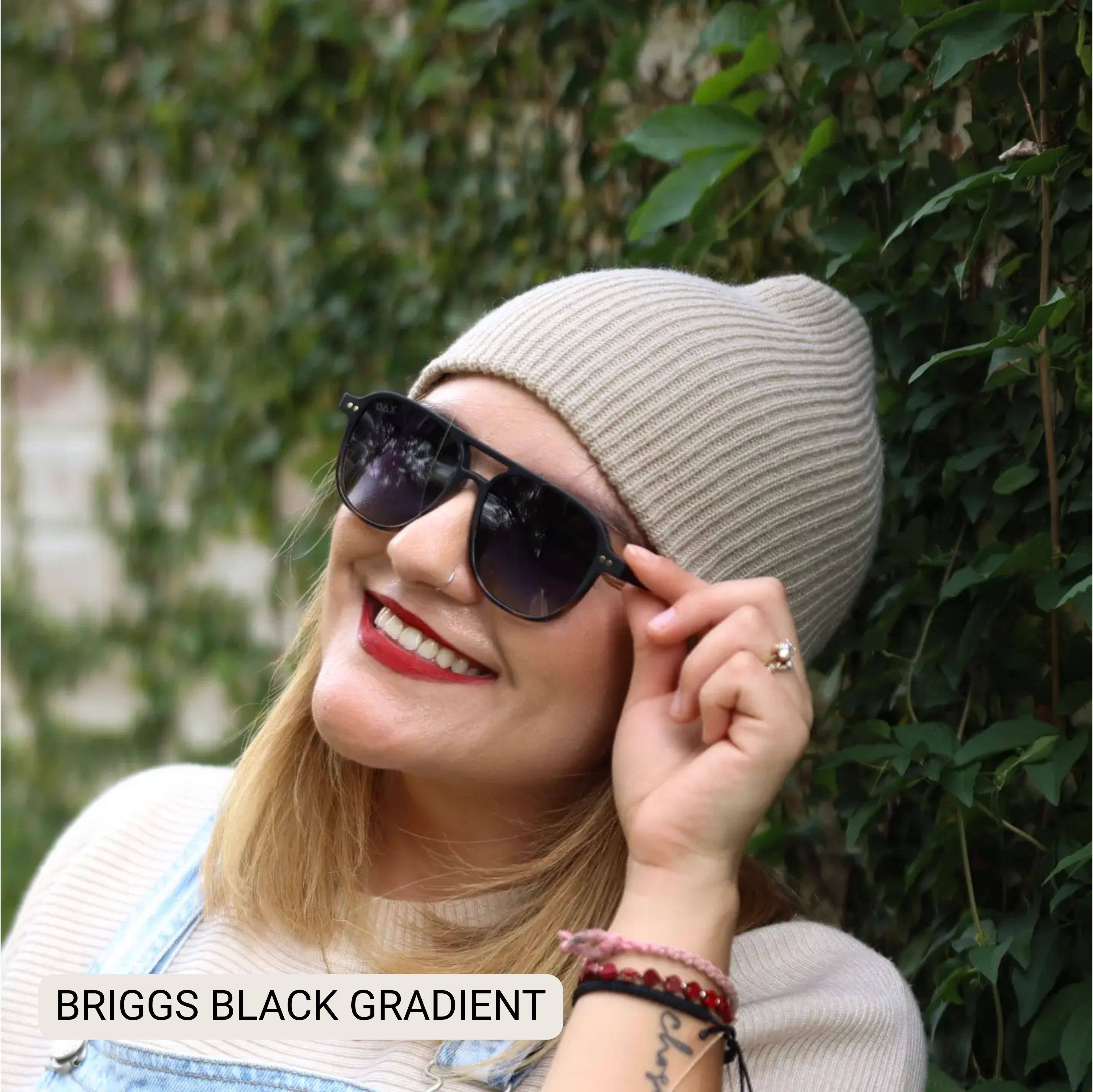 DAX Briggs Black Gradient Women's Polarized Aviator