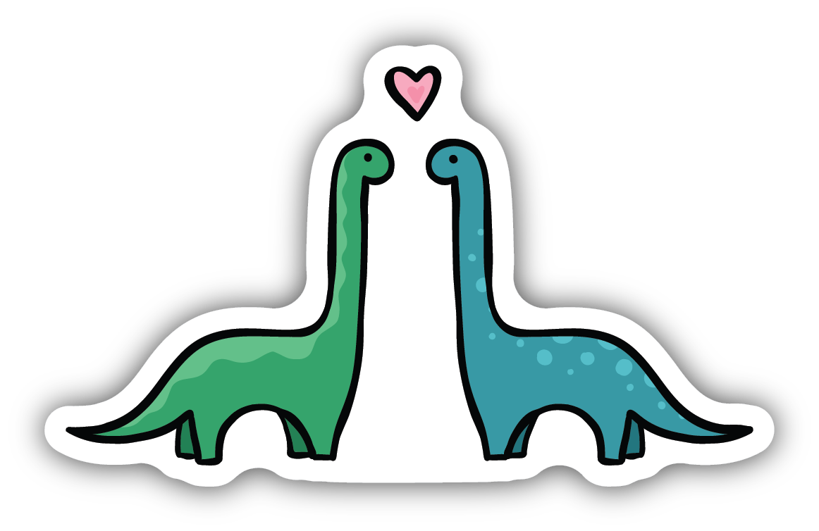 Dinosaur Couple Vinyl Sticker