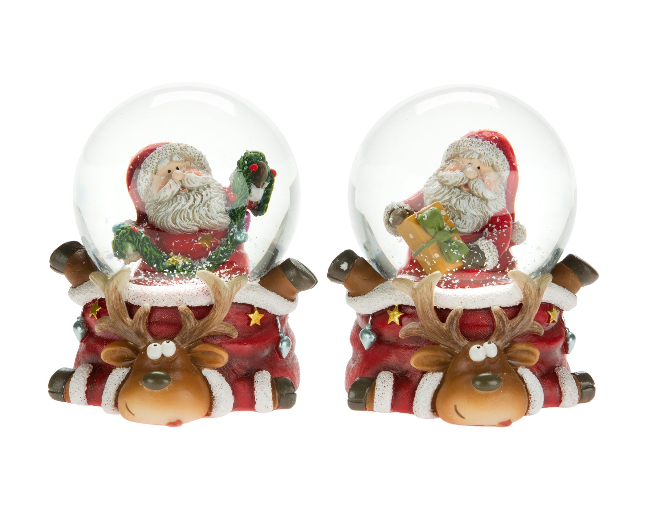 Santa Snowglobe on Reindeer