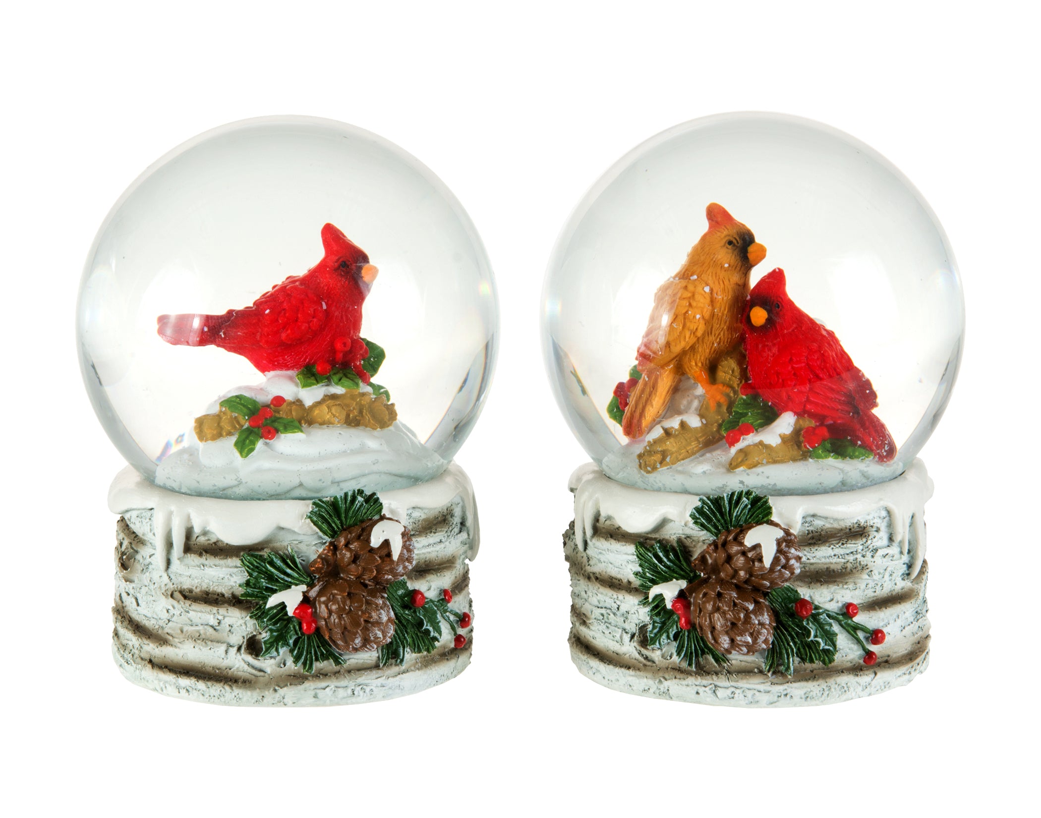 Cardinal and Birch Snowglobe