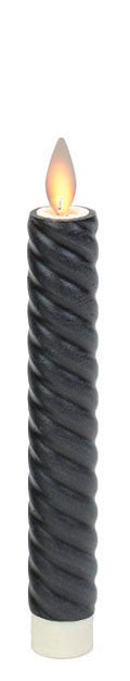 Black LED Spiral Taper Candles - 2 pack