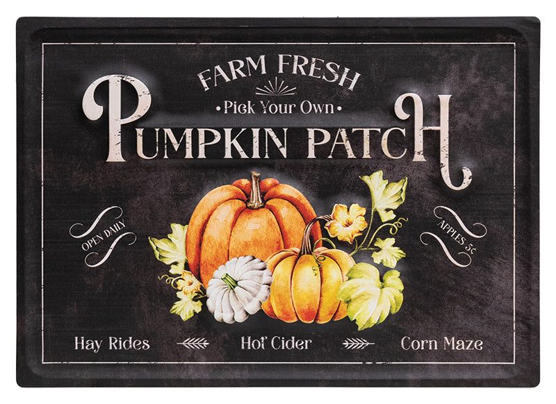 Farm Fresh Pumpkin Patch Embossed Metal Sign