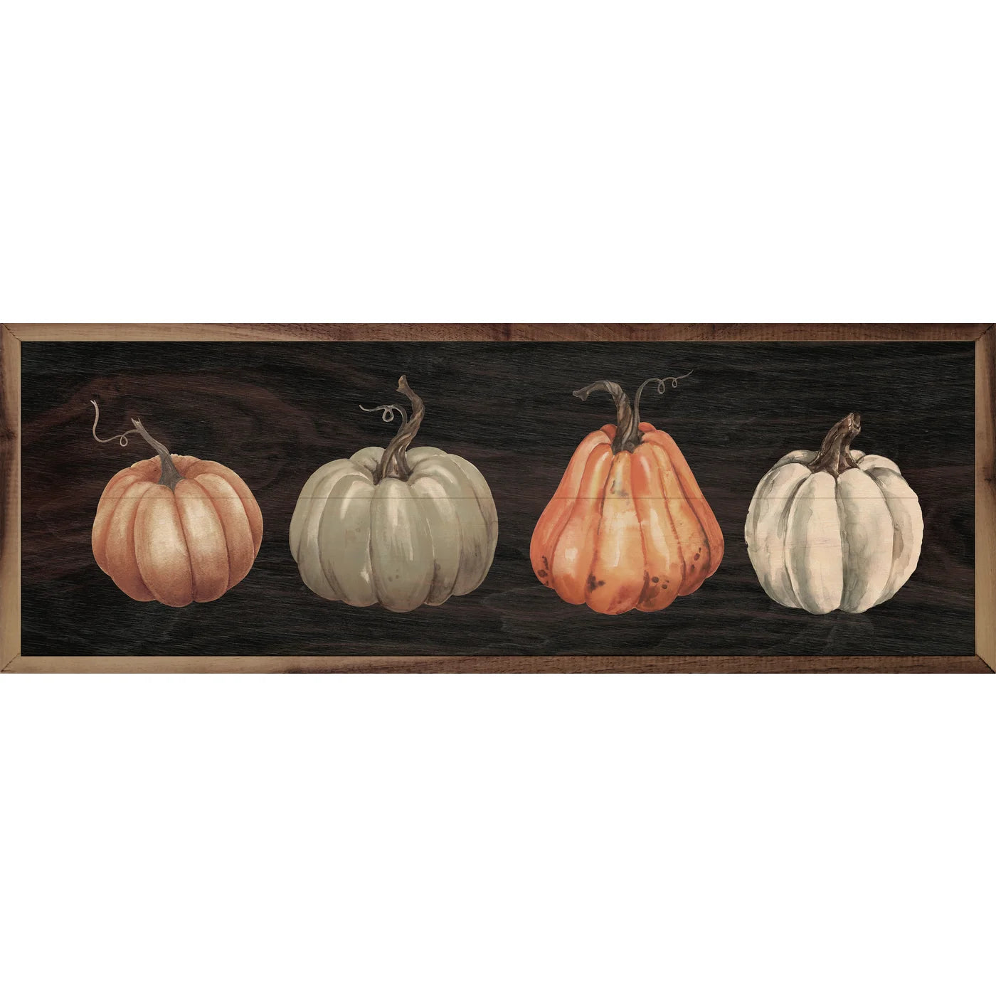 Four Pumpkins Sign - 12 x 4