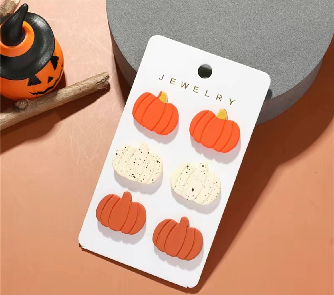 Classic Pumpkin Stud Earring Set