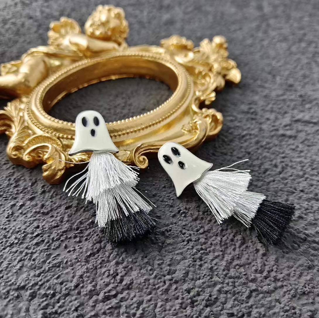 Halloween Ghost Tassel Earrings