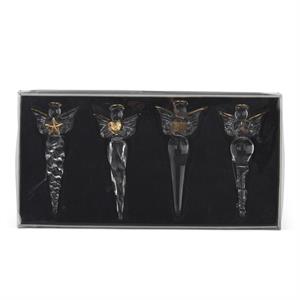 Glass Angel Icicle Gift Box of 4 Ornaments
