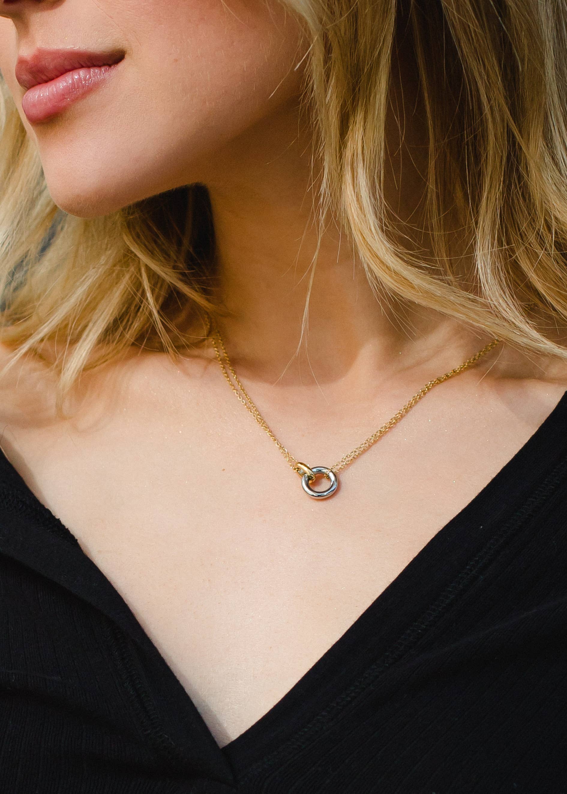 Gold & Silver Dainty Pendant Necklace