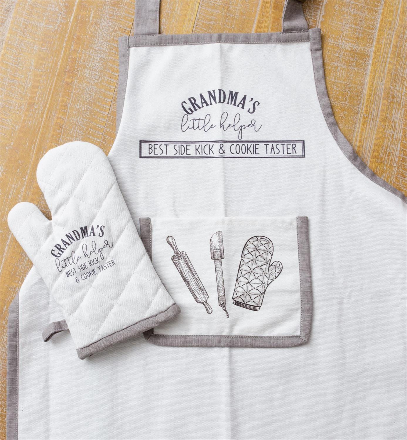 Grandma's Little Helper Kids Apron & Mitt