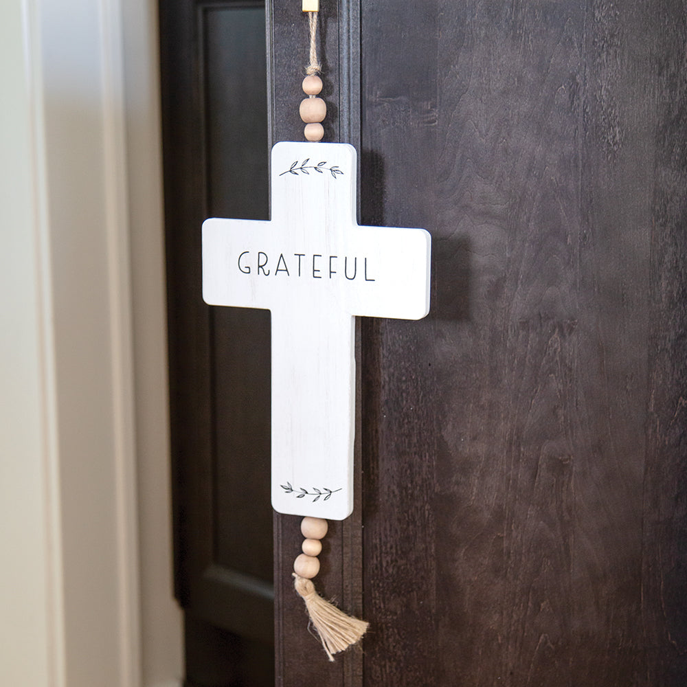 Grateful Cross w/Beads & Tassel